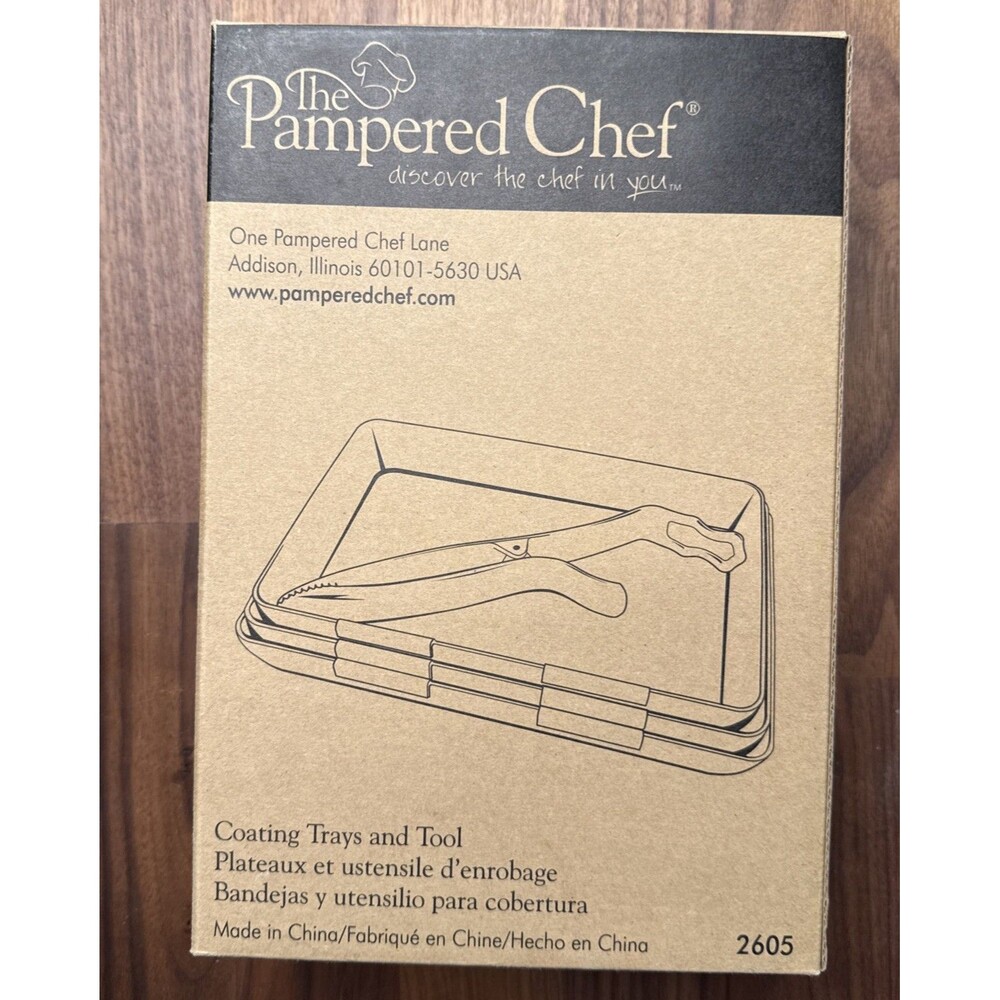 Pampered Chef Coating Trays and Tool # 2605, Interlocking Trays, 4-Piece Set